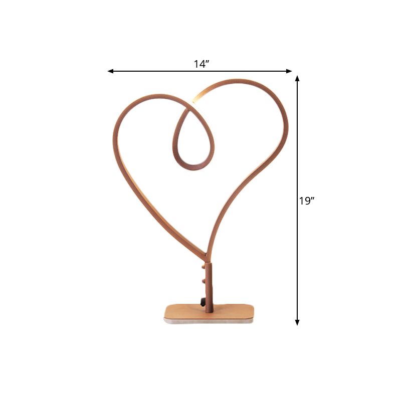 LED simple LED Éclairage Café Aimer Heart Lire lampe de bureau avec nuance en métal en lumière chaude / blanche