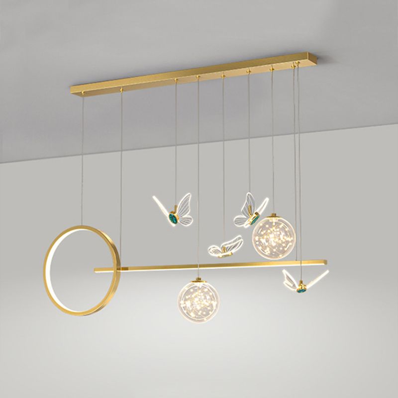 Modern Pendant Lighting Geometric Chandelier Light Metal 8 Light Island Lighting