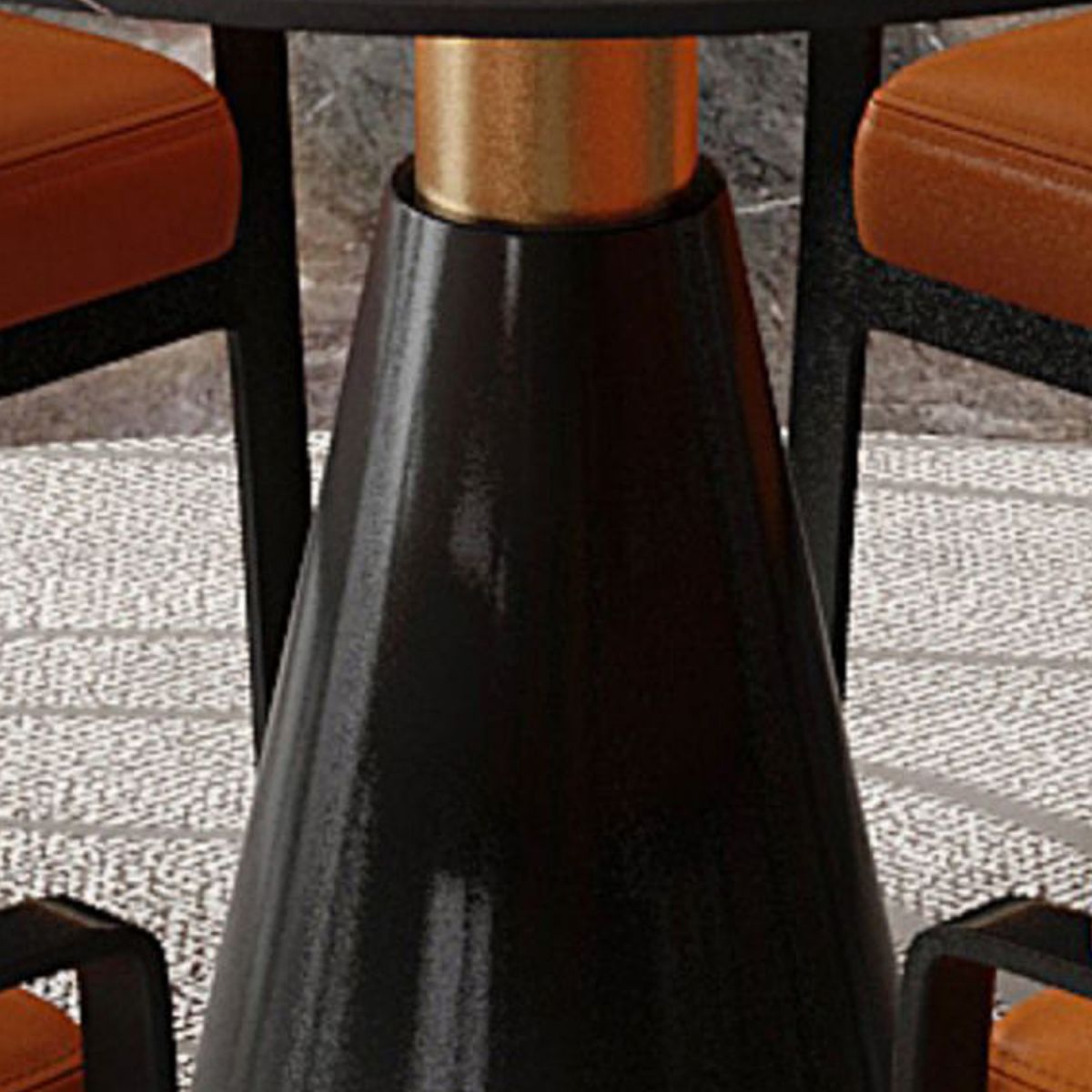 Traditional Luxury Round Indoor Table Sintered Stone Top Table for Kitchen