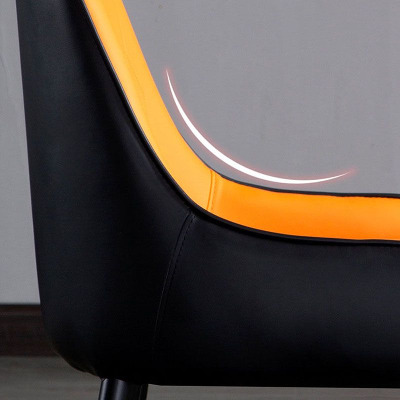 Scandinavian Upholstered Dining Chairs Arm Solid Back Dining Side Chair