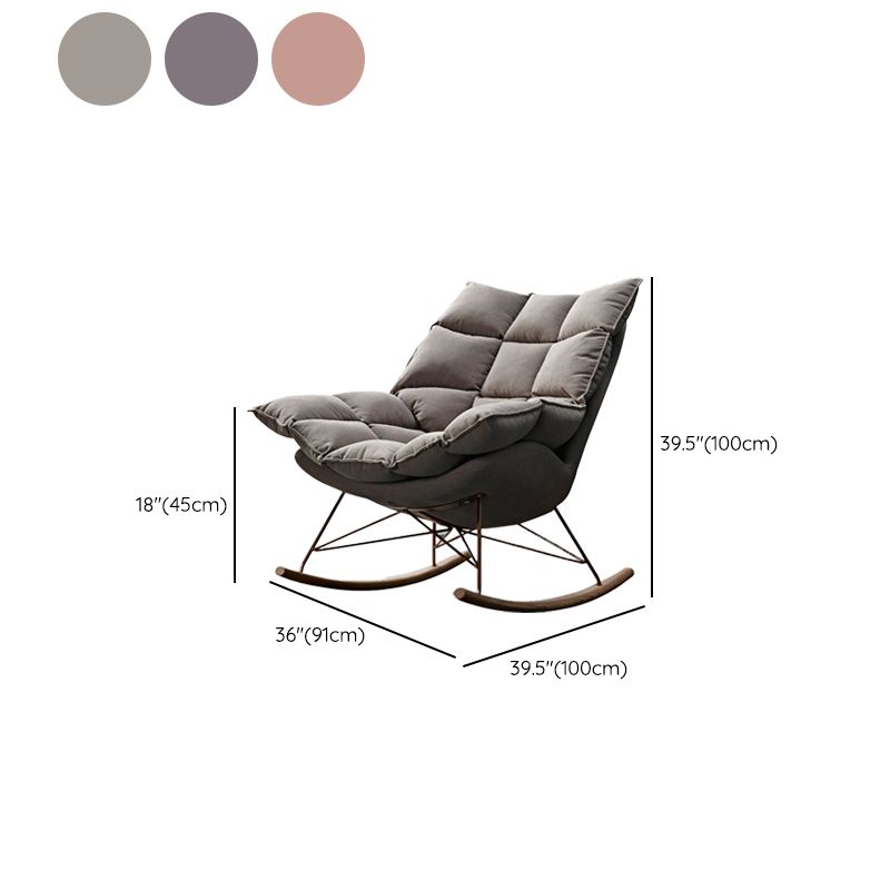 Contemporary Accent Room Chair in Pink/Grey with Solid Wood Base