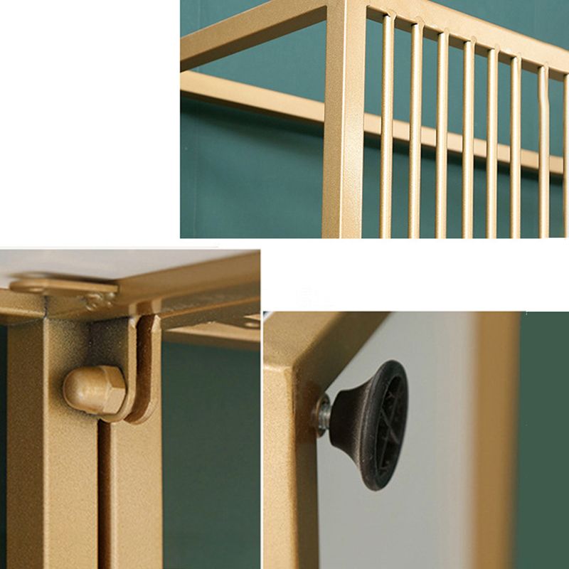 Metal and Wooden Bookshelf Open Glam Etagere Shelf Bookcase for Study Room