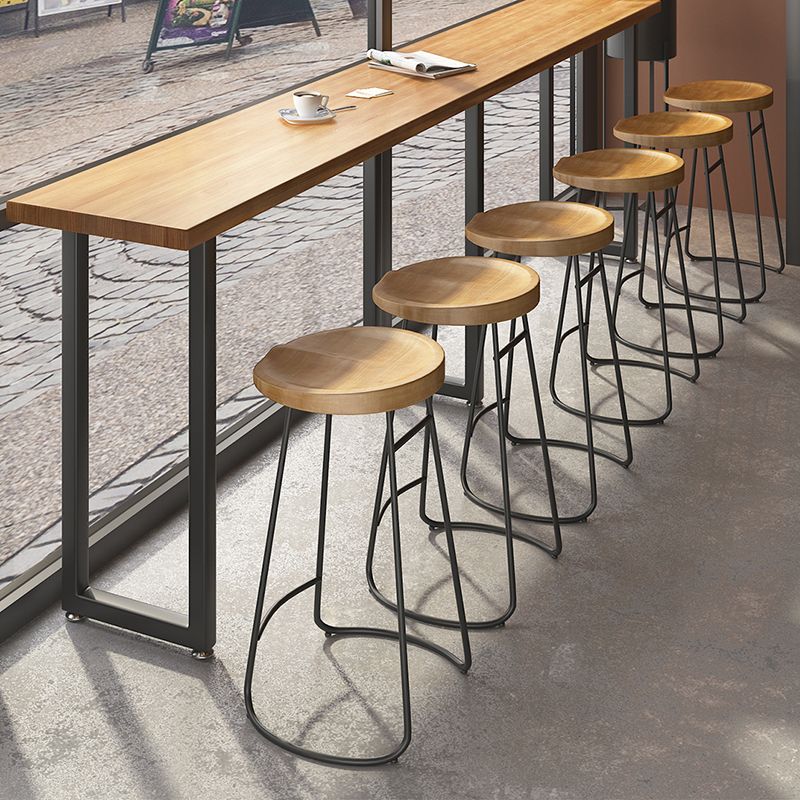 Modern Dining Stools Contoured Seat Bar Stools with Metal Base
