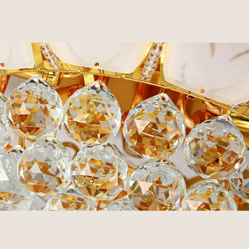 Fleur cristal encastré plafonnier style moderne or encastré luminaire