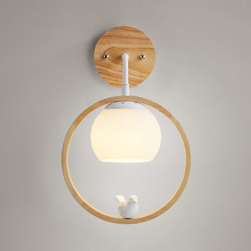 Modern Simple Wall Light Circle Shape Wall Lamp with Glass Shade for Bedroom