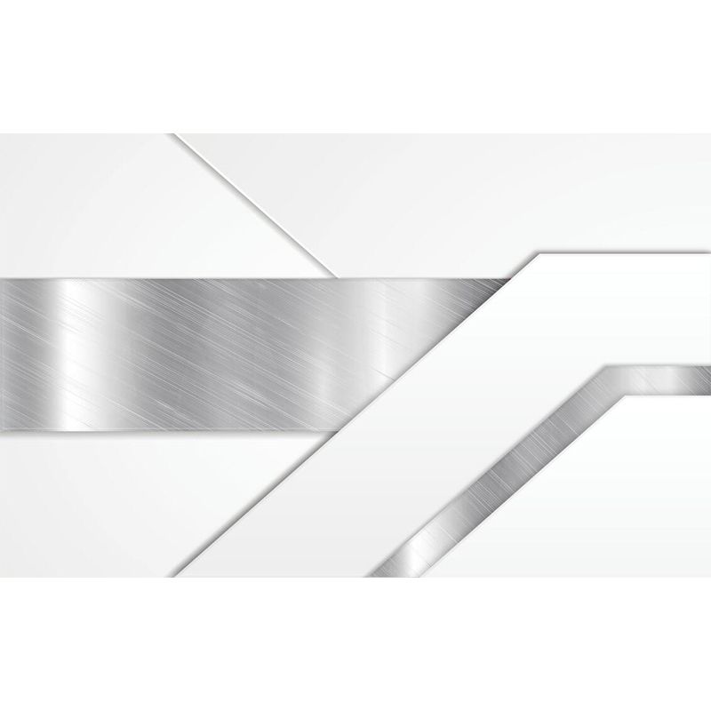 Simplicity Brushed Metal Mural Decal for Bedroom Personalized Wall Art in Silver