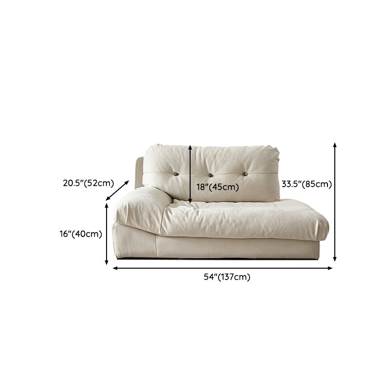 Living Room White Chaise Square Arms Modern Chaise Lounge with Upholster