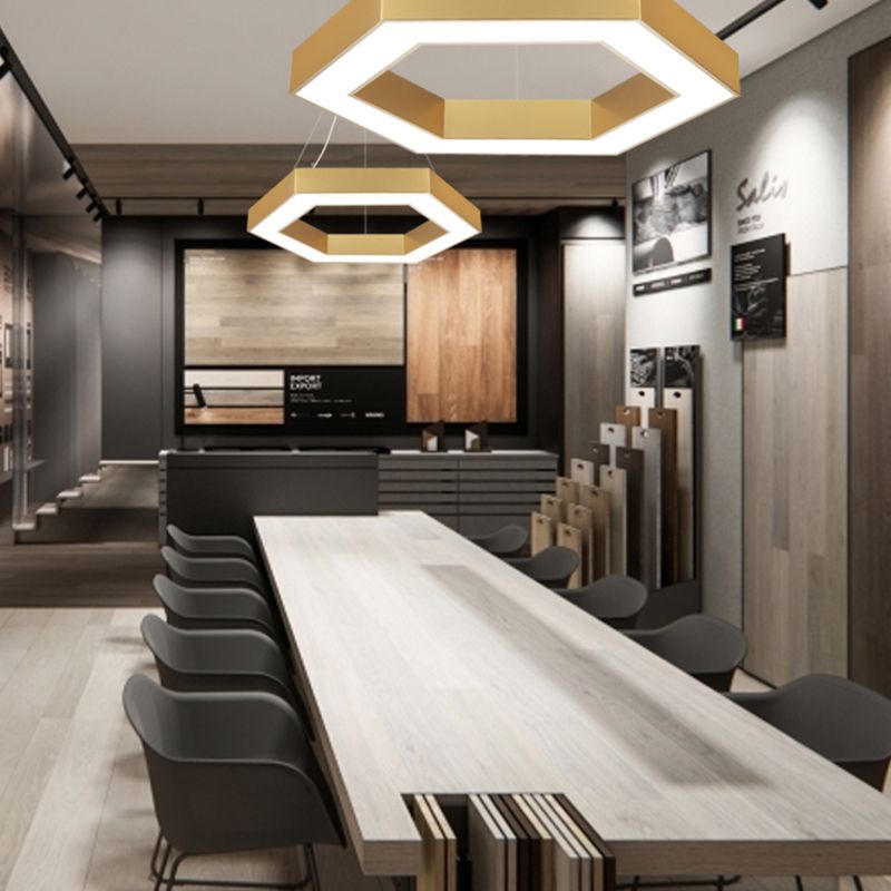 Lampes suspendues contemporaines en or luminaires d'éclairage pendentif en métal avec ombre acrylique