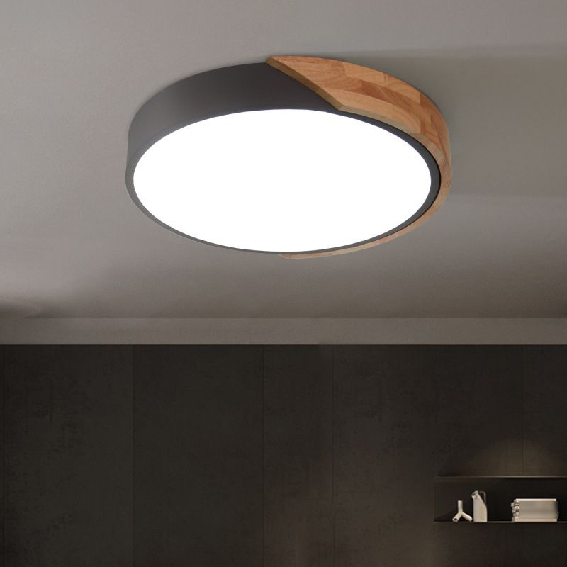 Round Shape Ceiling Lamp Modern Macaroon Iron 1 Light Flush Mount for Living Room Aisle