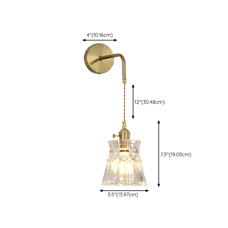 Nordic Style Wall Light Geometry Shape Wall Lamp with Glass Shade for Bedroom
