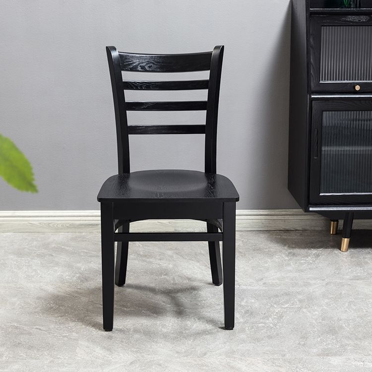Chaise d'appoint de salle à manger traditionnelle en bois, chaise à dossier en échelle de 16,5 pouces de large pour un usage domestique
