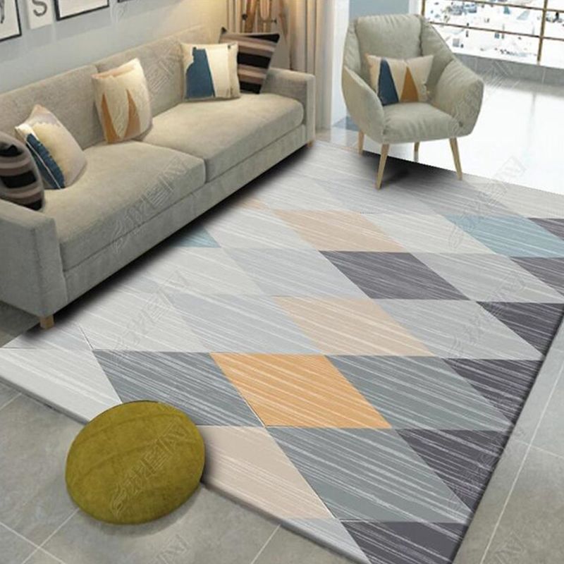 Contemporary Area Rug Modern Geometric Rug Polyester Washable Area Carpet for Living Room