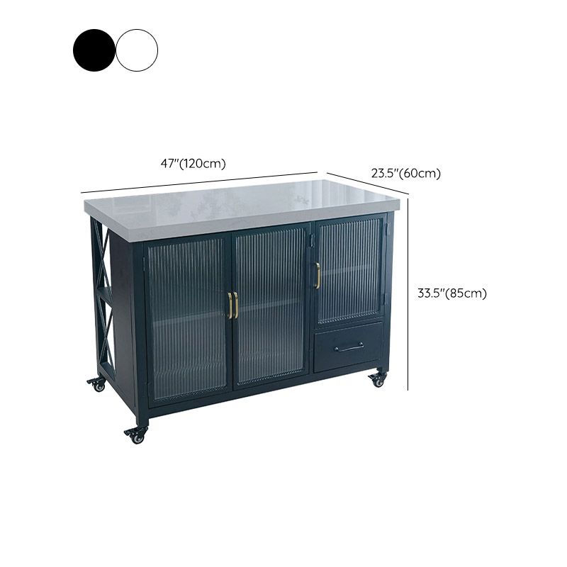 Modern Kitchen Island Table Dining Room Kitchen Island with Storage Cabinet