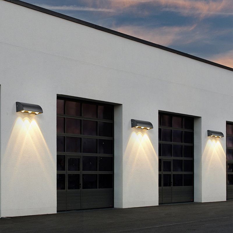 3-Light White/Black Wall Mounted Sconce Shaded Wall Light for Outdoor