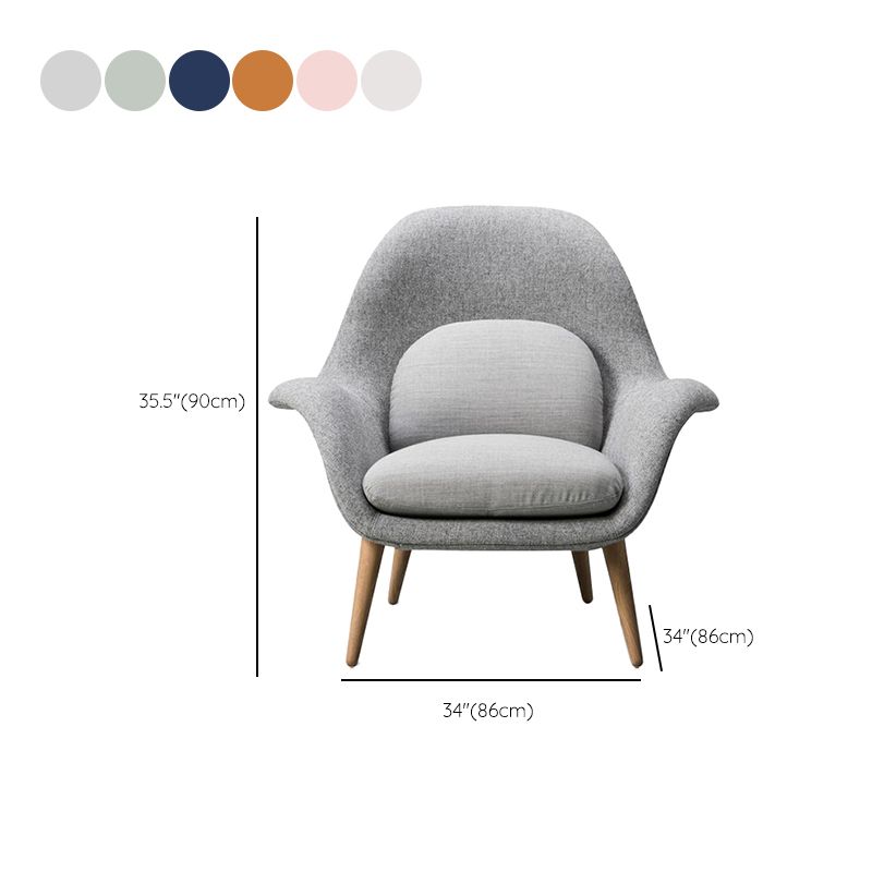 Modern Style Dining Chair Linen Parsons Arm Chair for Living Room