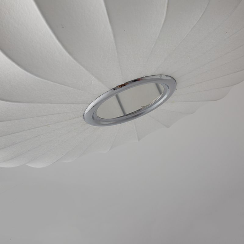 Lámpara colgante en forma de calabaza blanca Simplicidad de techo de seda de 1 luces para salón de té