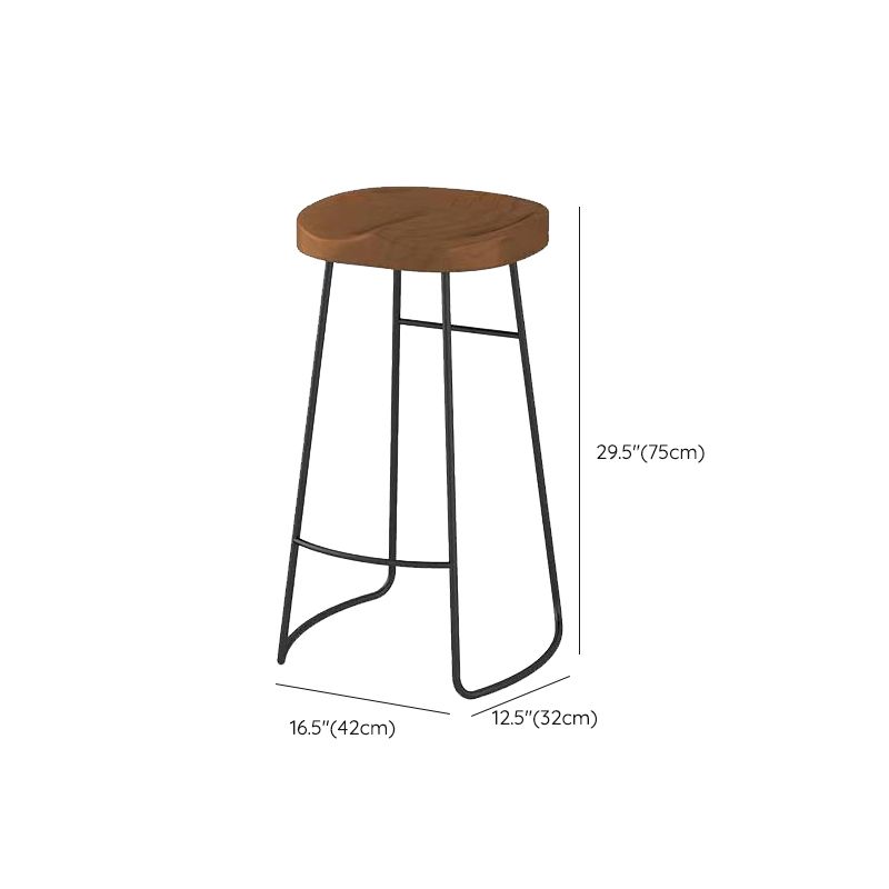 Modern Style Counter Stool Saddle Seat Backless Bar Stool for Indoor