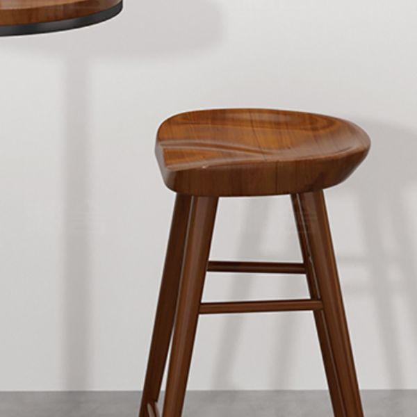 Indoor Modern Counter-height Stool Solid Wood Footrest Saddle Seat Counter Stool