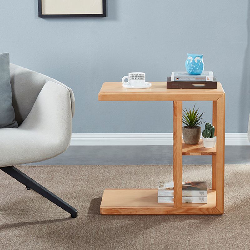Modern Solid Wood End Table Rectangular Corner Table for Living Room