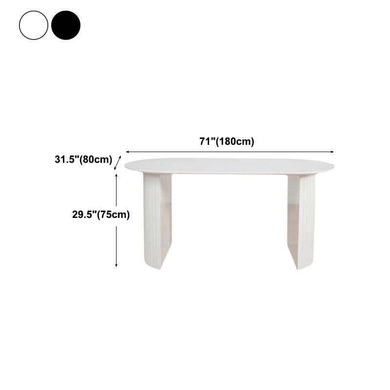 Irregular Shape Dining Table for Restaurant Solid Wood Island Table with Double Pedestal