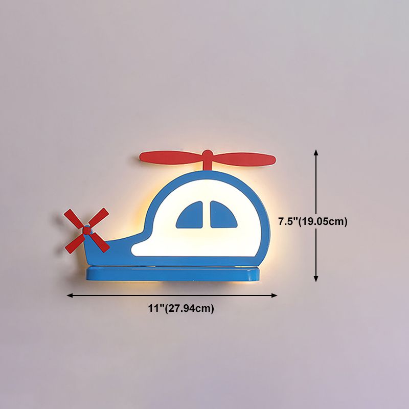 Stile per bambini a forma unica muro di metallo 1 luce da parete leggera luce