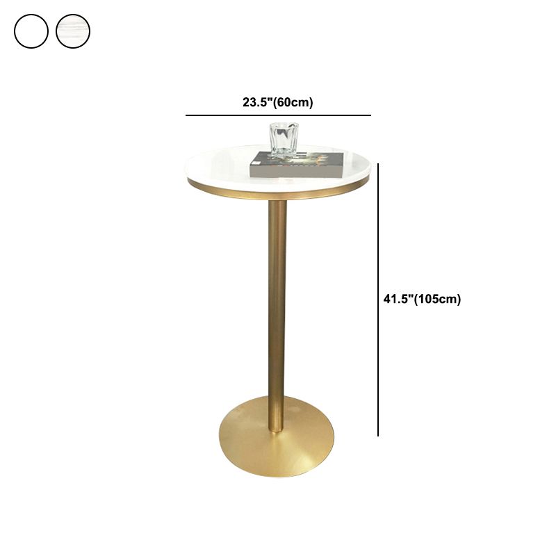 Glam Style Pub Table Round Pedestal Bar Table for Indoor Use