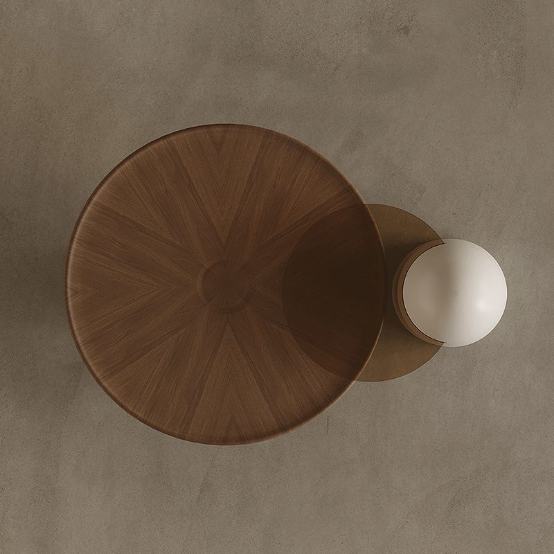 Modern Round Coffee Table Wooden Bunching Coffee Table Set for Living Room