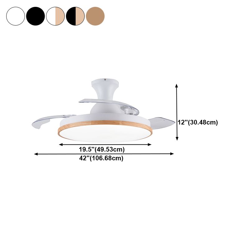 Round Shape Ceiling Fan Lights Kids Style Metal Ceiling Fan Lamps