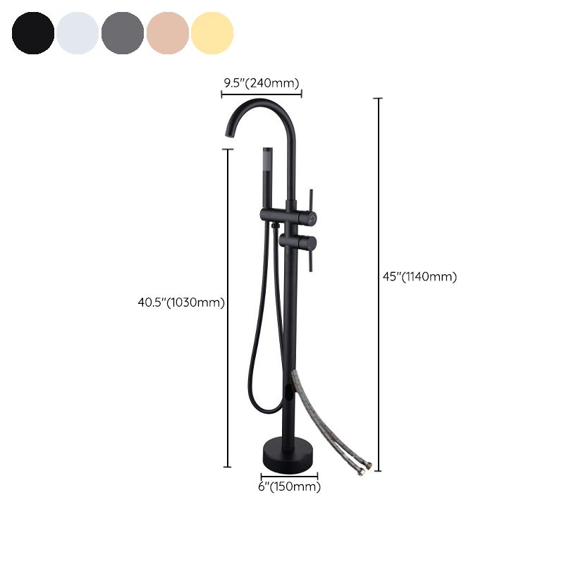 Traditional Floor Mounted Metal Freestanding Tub Filler Swivel Freestanding Faucet