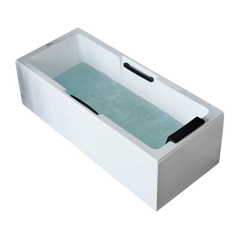 Freestanding Acrylic Bathtub Rectangular Modern Soaking Bath