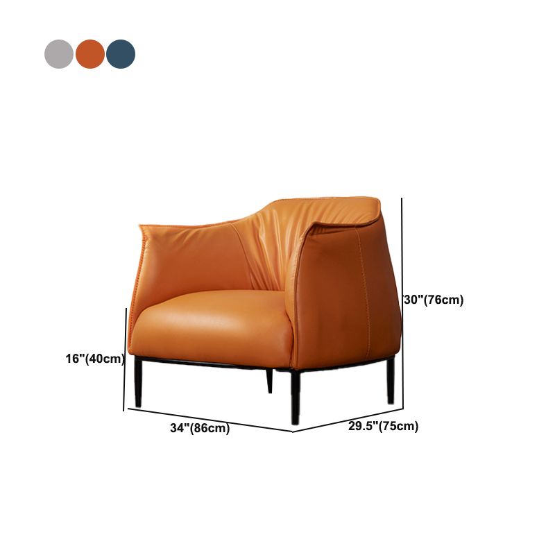 Contemporary Bonded Leather Arms Included Flared Arms Accent Armchair