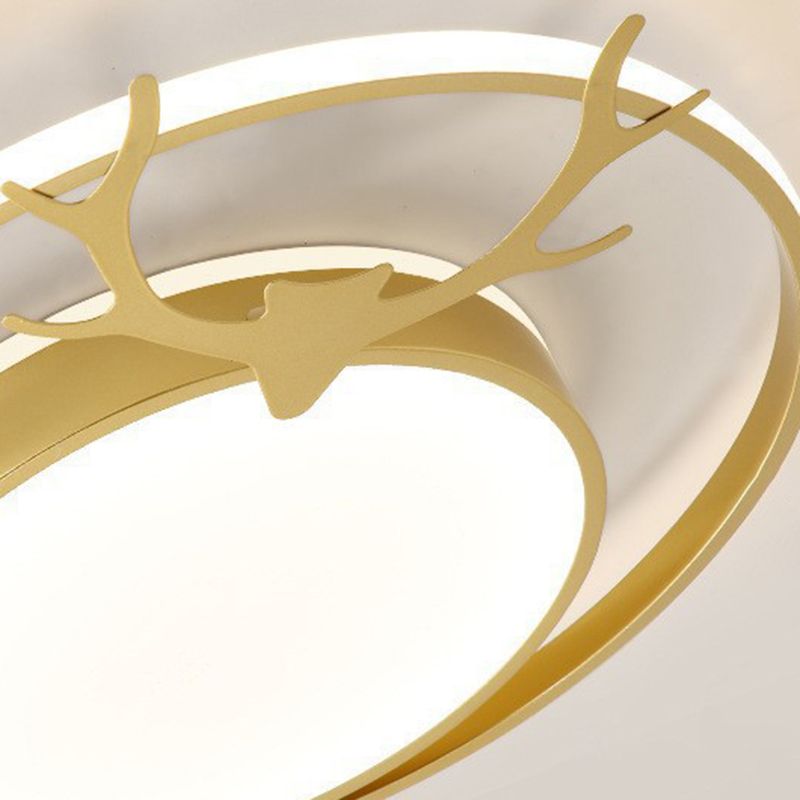 Antlers Ceiling Light LED Ceiling Mount Light with Acrylic Shade for Bedroom