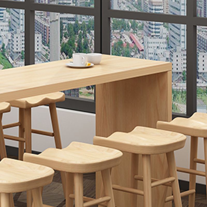 Wood Indoor Bistro Bar Height Cocktail Table Double Pedestal Counter Table