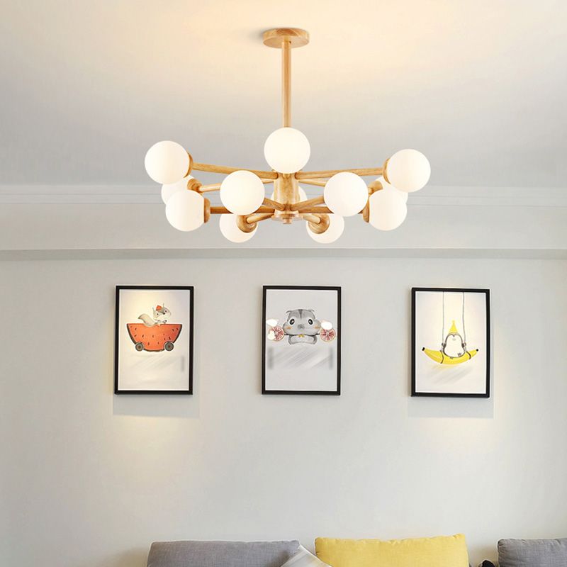 Multi-Light Chandelier Light Fixture Modern Style Ball Shape Glass Pendant Lamp