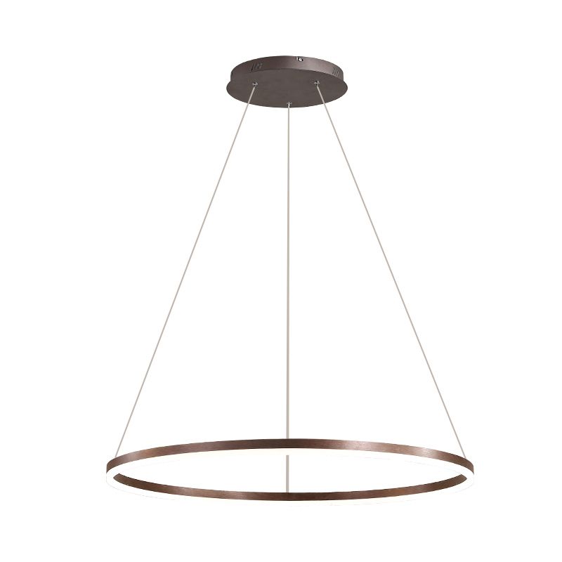 Moderne orbikuläre Form Kronleuchter Licht Metall 1 helle Kronleuchter -Beleuchtungsstoffe in Braun