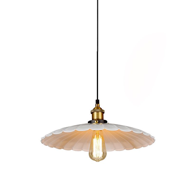 Scalloped Hanging Pendant Light Industrial Style Metal Pendant Light Fixtures for Restaurant