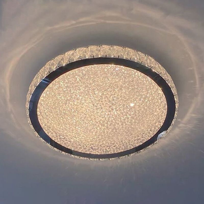 LED Flush Ceiling Light Fixture Nordic Flush Mount Lighting with Crystal Shade for Bedroom