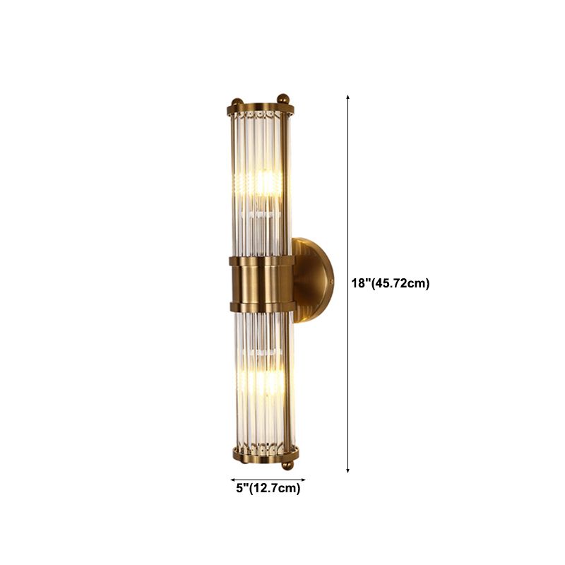 Crystal Geometric Shape Wall Light Modern Style Multi Lights Wall Light Sconce in Brass