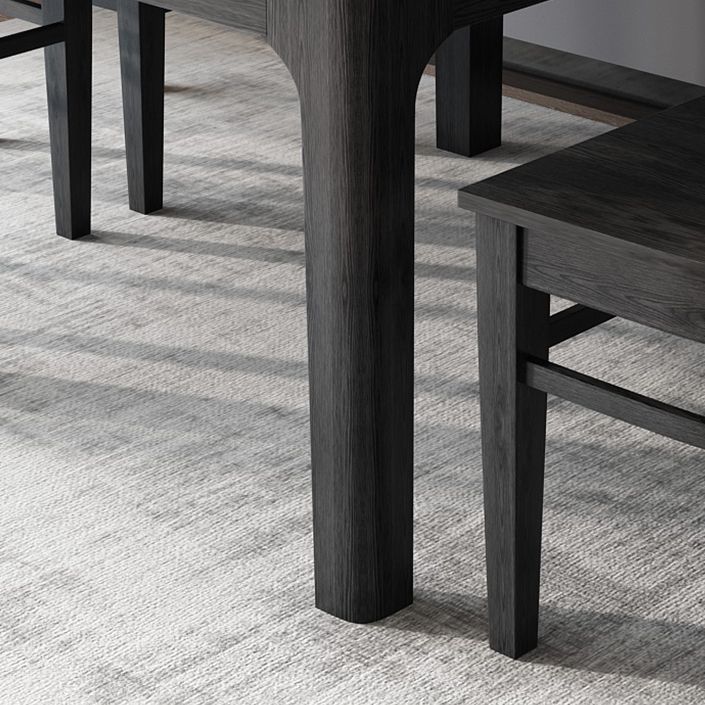 Round Contemporary Dining Table Sintered Stone Table with 4 Black Ash Solid Wood Legs