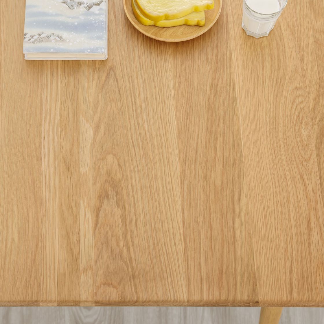 Rectangle Oak Wood Dining Table in Nature Modern Kitchen Table with 4 Legs