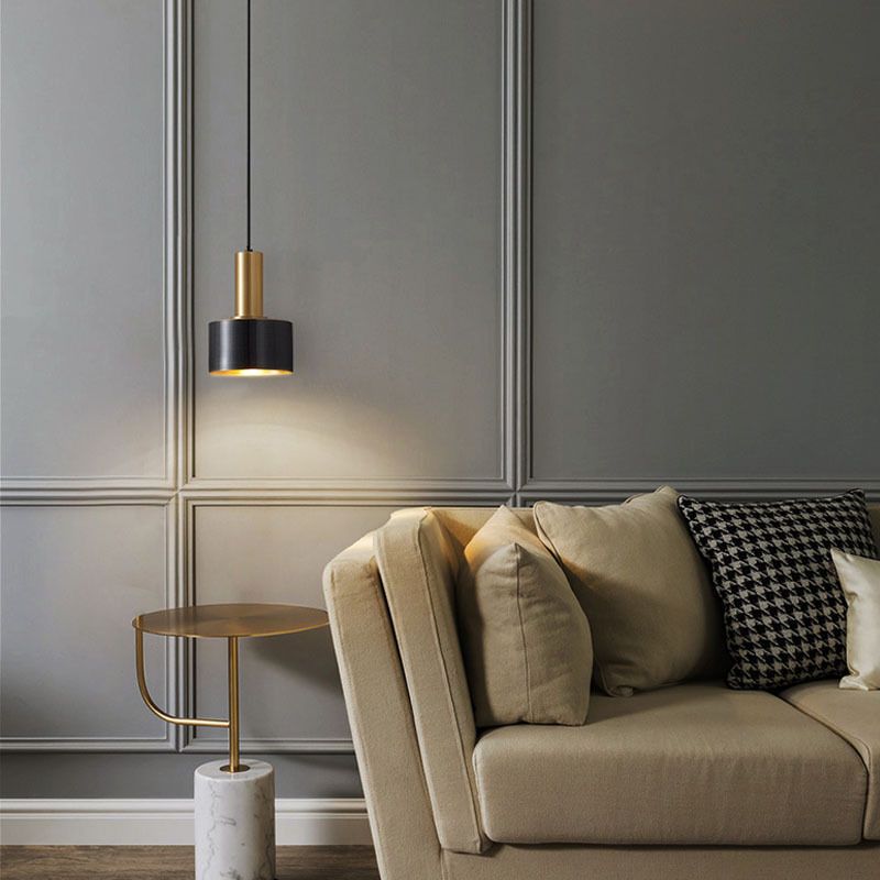 Lampada singola di lusso moderna a sospensione a sospensione cilindrica a sospensione per spazi interni