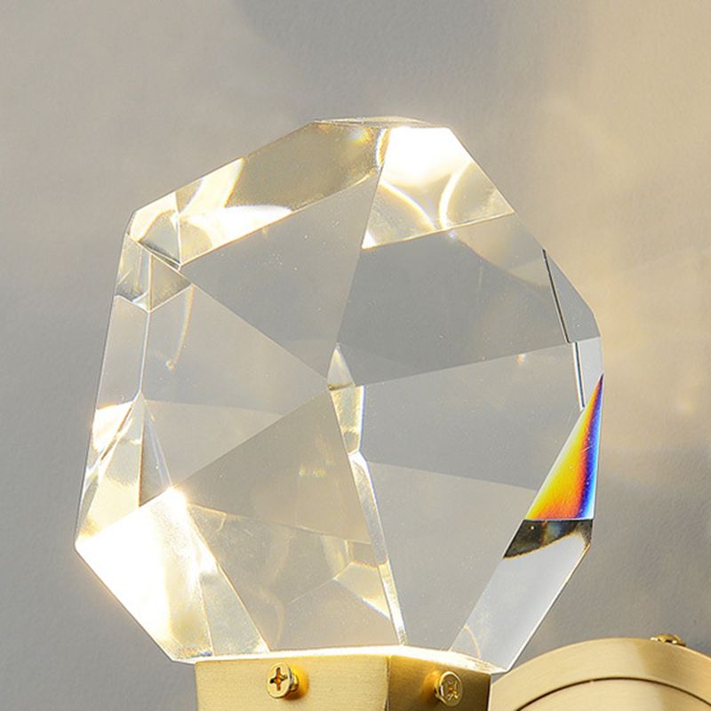 Golden Metallic Lighting Post Modern Crystal Wall Light for Living Room
