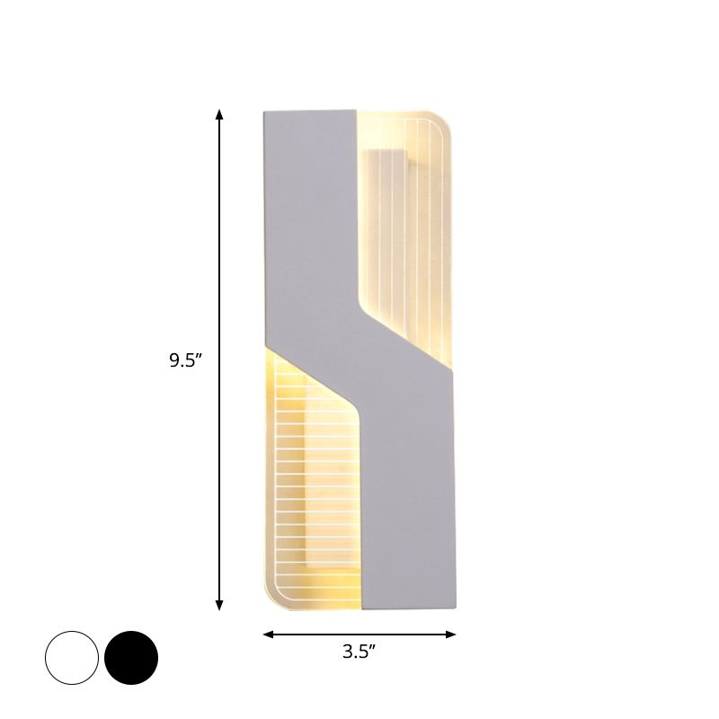Black/White Curved Wall Mount Light Nordic LED Metal Sconce Lamp in Warm/White Light for Bedside