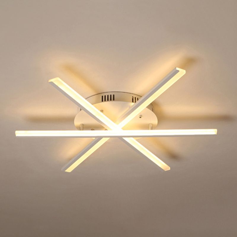 Semplice barra sottile semifulto illuminazione in metallo monte semi-flush per soggiorno