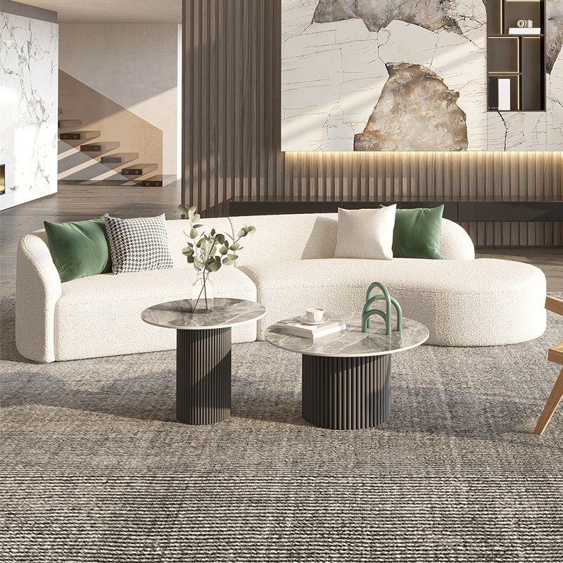 Wool Modern Sofa/Sectional Right Hand Facing for Apartment, Living Room