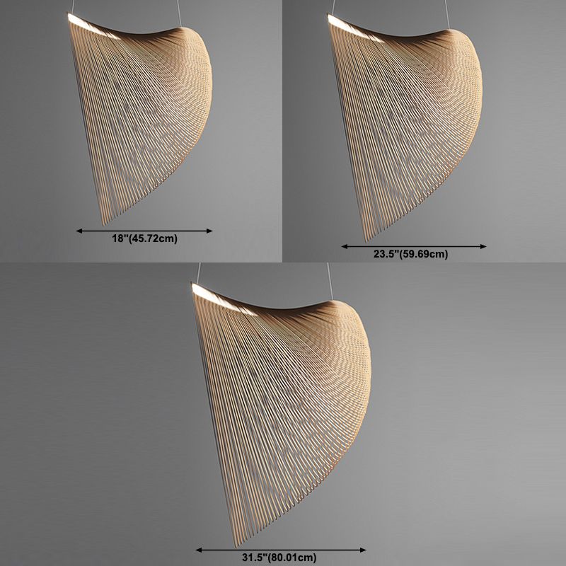 Éclairage pendentif à la maison légère suspendue en bois pour le salon