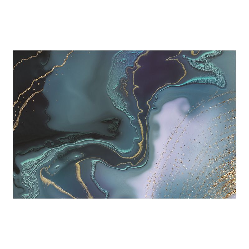 Tapis graphique bleu clair Polyester tapis lavable simple pour la décoration intérieure