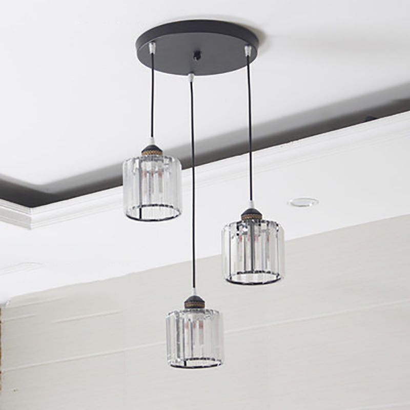 Modern Style Cylinder Shape Hanging Lights Crystal Hanging Light Fixtures