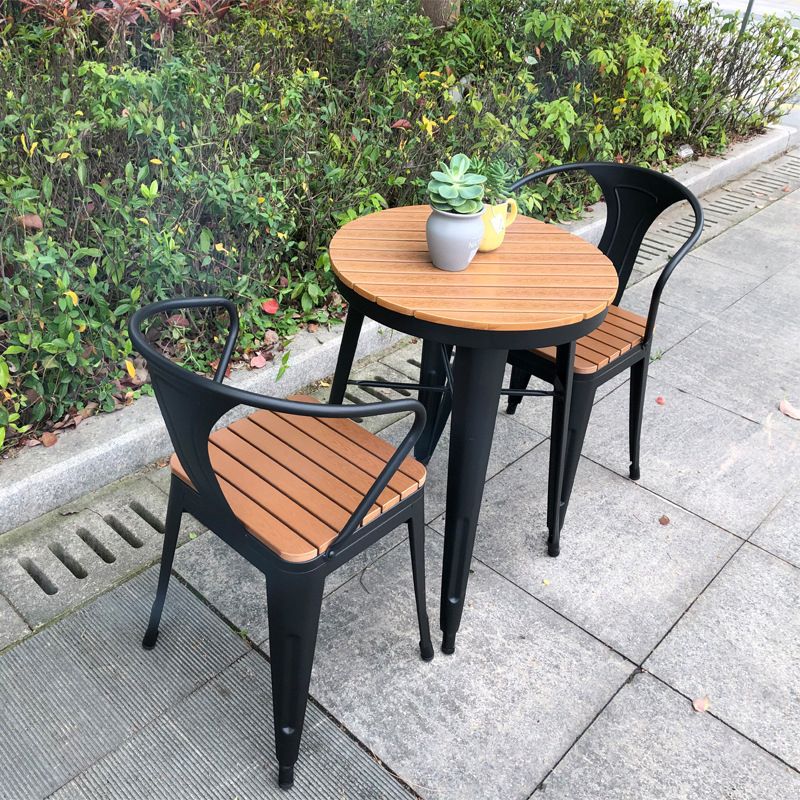 1/3/5 Pcs Metal Dining Table Set Industrial Round Dining Set