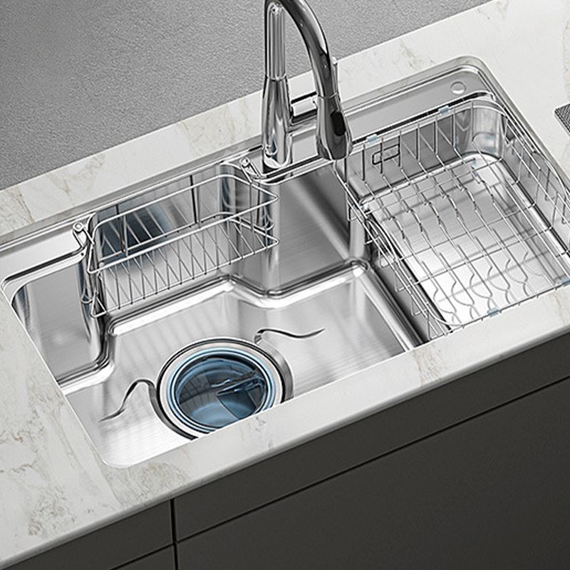 Modern Style Kitchen Sink Undermount Corrosion Resistant Kitchen Double Sink